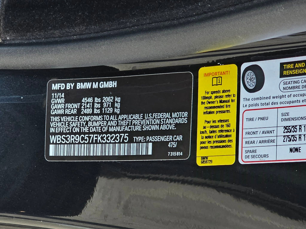 BMW F82 M4 - USA 2014 - 140900Km
